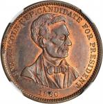 1860 Abraham Lincoln. DeWitt-AL 1860-51. Copper. 27 mm. MS-65 RB (NGC).