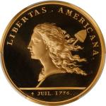 1781 (2000) Libertas Americana Medal. Modern Paris Mint Dies. Gold. No. 485/500. Proof-68 Deep Cameo