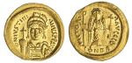 Byzantine Empire. Justinian (527-556). AV Solidus, struck 542-552. Constantinople, Second Officina. 