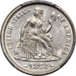1873 Liberty Seated Dime. Arrows. Fortin-103, FS-101. Doubled Die Obverse. MS-61 (PCGS).