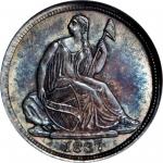 1837 Liberty Seated Half Dime. No Stars. V-1. Large Date. MS-67 (NGC).