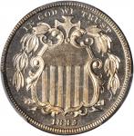 1882 Pattern Shield Nickel. Judd-1693, Pollock-1895. Rarity-7-. Nickel. Plain Edge. Proof-65 Cameo (