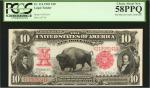 Fr. 114. 1901 $10 Legal Tender Note. PCGS Currency Choice About New 58 PPQ.