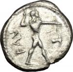 Greek Coins, Bruttium, Kaulonia. AR Drachm, c. 475-425 BC. HN Italy 2047. Noe 211. SNG ANS 216. 2.24