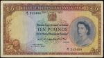 x Bank of Rhodesia and Nyasaland, £10, 15 April 1957, serial number Z/1 243408, brown and blue on mu