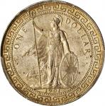 1901-C年英国贸易银元站洋一圆银币。加尔各答铸币厂。GREAT BRITAIN. Trade Dollar, 1901-C. Calcutta Mint. PCGS MS-61 Gold Shie