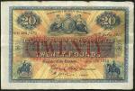 Union Bank of Scotland Limited, ｣20, 10 July 1944, serial number B 120/070, blue and yellow with val