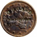 G.F. GALE / (A. H. WA)TERS & CO. / MILLBURY MASS on an 1842 Braided Hair large cent. Brunk W-254 var