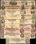 Lot of (15) Confederate Currency Notes. Very Good to About Uncirculated.