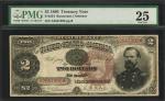 Fr. 354. 1890 $2 Treasury Note. PMG Very Fine 25.