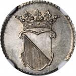 1761年荷属东印度群岛1/2盾银币。NGC MS-67.