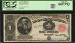 Fr. 352. 1891 $1 Treasury Note. PCGS Currency Gem New 66 PPQ.