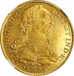 MEXICO. 8 Escudos, 1775-Mo FM. Mexico City Mint. Charles III. NGC MS-61+.