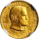 1922 Grant Memorial Gold Dollar. Star. MS-62 (NGC).