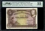 Sarawak, $5, 1938 (KNB29a;P-21) S/no. B/2 246613, PMG 551938年沙捞越5元