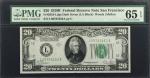 Fr. 2052-Ldgs. 1928B $20 Federal Reserve Note. San Francisco. PMG Gem Uncirculated 65 EPQ.