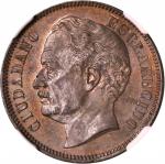 VENEZUELA. Centavo Copper Essai, 1863-E. NGC PROOF-63 BN.