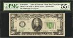 Fr. 2055-Lm*. 1934A $20  Federal Reserve Mule Star Note. San Francisco. PMG About Uncirculated 55 EP