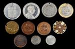 New York. Lot of (11) Trade and Late 19th Century Tokens.