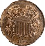 1871 Two-Cent Piece. Proof-66 RB (NGC).