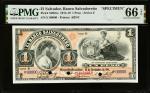 EL SALVADOR. El Banco Salvadoreno. 1 Peso, 1914-19. P-S202cs. Specimen. PMG Gem Uncirculated 66 EPQ.