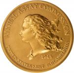 1945 Assay Commission Medal. Yellow Bronze. 68 mm. JK-AC-90. Rarity-7. Specimen-66 (PCGS).