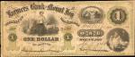 Mount Joy, Pennsylvania. Farmers Bank of Mount Joy. Sept. 7, 1863. $1. Fine.