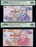 x Northern Bank, Northern Ireland, £50, £100, 2005, serial number JB000039, KB000848, (PMI NR313, 33