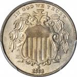 1868 Shield Nickel. Unc Details--Cleaned (PCGS).