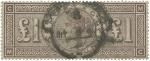 Postage Stamps. Great Britain : 1884 Crowns £1, brown lilac, Cat £2400 (SG 185), used, a fine exampl