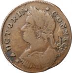 1787 Connecticut Copper. Miller 33.38-Z.1, W-3925. Rarity-5+. Draped Bust Left, INDE over INDN—Doubl
