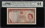 RHODESIA & NYASALAND. Bank of Rhodesia and Nyasaland. 10 Shillings, 1957. P-20a. PMG Choice Uncircul