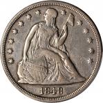 1848 Liberty Seated Silver Dollar. OC-1. Rarity-2. VF Details--Cleaned (PCGS).