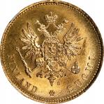 FINLAND. 20 Markkaa, 1913-S. Helsinki Mint. Nicholas II. NGC MS-65.
