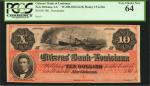 New Orleans, Louisiana. Citizens Bank of Louisiana. ND (18xx). $10. PCGS Currency Very Choice New 64