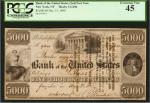 New York, New York. Bank of the United States. Dec. 15, 1840. $5000. PCGS Currency Extremely Fine 45