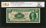 HONDURAS. Banco de Honduras. 10 Lempiras, 1941. P-43a. PCGS Banknote Choice Uncirculated 64.