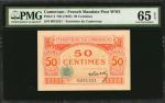 CAMEROON. Territoire du Cameroun. 50 Centimes, ND (1922). P-4. French Manate Post WWI. PMG Gem Uncir