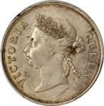 1898年海峡殖民地半圆银币。STRAITS SETTLEMENTS. 50 Cents, 1898. Victoria. PCGS AU-50 Gold Shield.