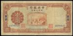 中央银行四川兑换券，壹圆，民国二十四年（1935年），“重庆”地名，八成新一枚。
