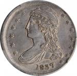 1837 Capped Bust Half Dollar. Reeded Edge. 50 CENTS. GR-22. Rarity-2--Struck 3% Off Center--AU-53 (P