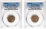 Lot of (2) 1920s Denver Mint Buffalo Nickels. EF Details (PCGS).