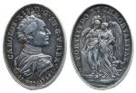 Medals, regal, Sweden. Karl XII, 7.31 g. Oval silver medal to Death of the King (11 Dec 1718).