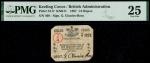 x Keeling Cocos Islands, 1/4 rupee, 1897, manuscript serial number 468, black text on cardlike paper