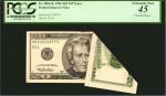 Fr. 2084-K. 1996 $20 Federal Reserve Note. Dallas. PCGS Currency Extremely Fine 45. Printed Foldover