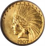 1907 Indian Eagle. No Periods. MS-62 (PCGS).