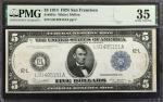 Fr. 891c. 1914 $5 Federal Reserve Note. San Francisco. PMG Choice Very Fine 35.