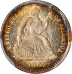 1867 Liberty Seated Half Dime. V-1. MS-67 (PCGS). CAC.