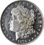 1878 Morgan Silver Dollar. 7 Tailfeathers. Reverse of 1878. MS-62 DPL (NGC).