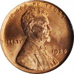 1920 Lincoln Cent. MS-65 RD (PCGS). CAC. OGH.
